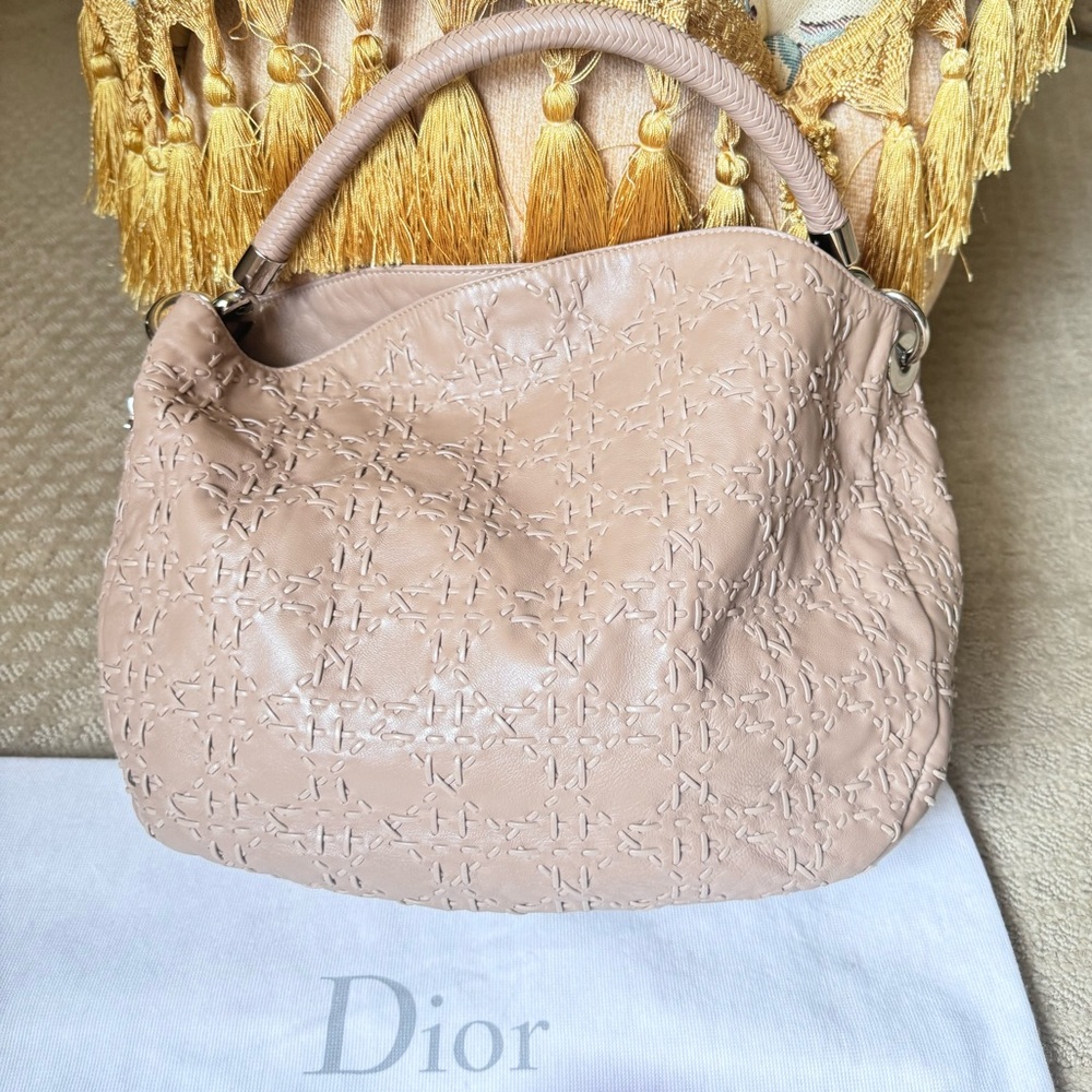 Dior Beige Quilted Leather Hobo Bag - Picture 3 of 16